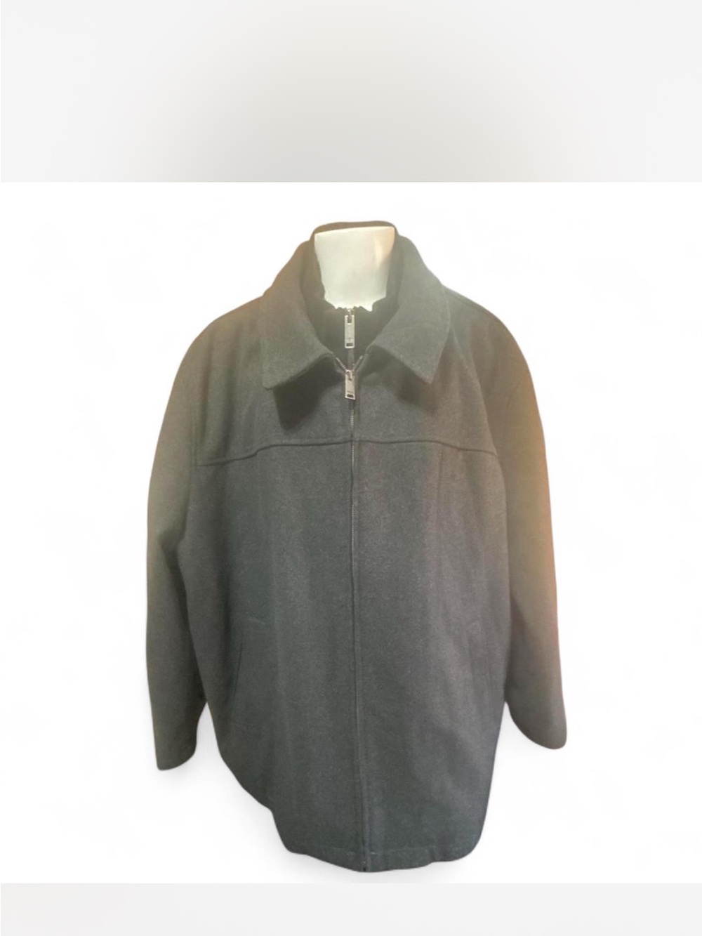 Dockers Men's Black Zip-Up Wool-Blend lined coat big and tall 4XL